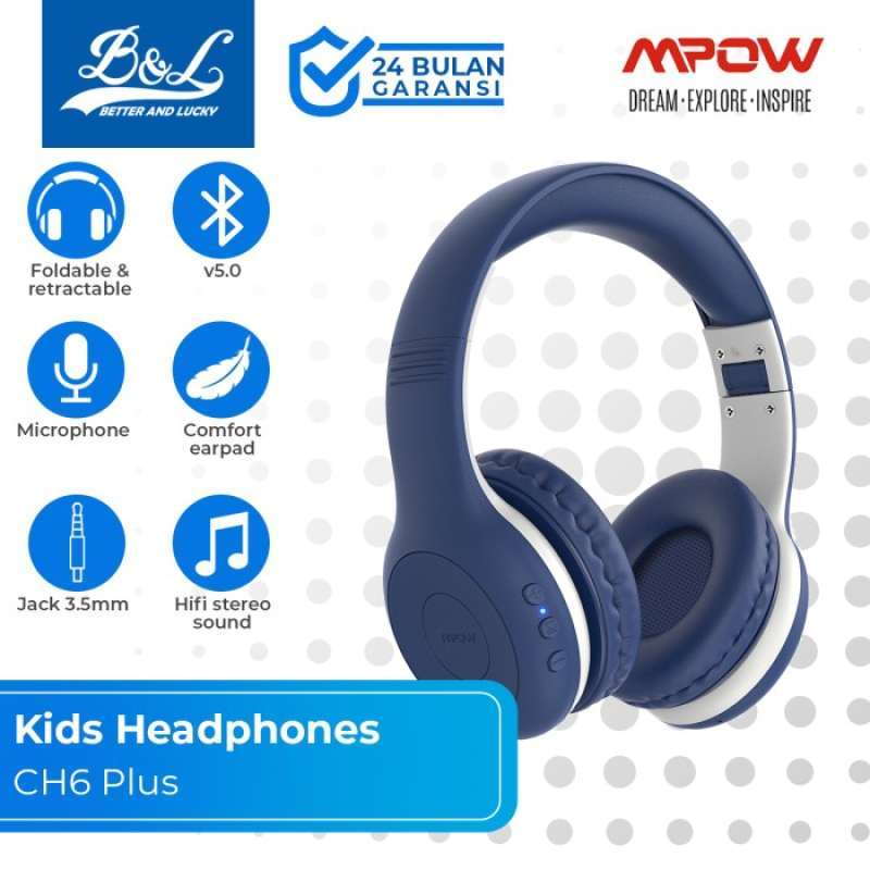 Promo Gratis Ongkir Mpow Ch6 Plus Wireless Kids Headphone Anak