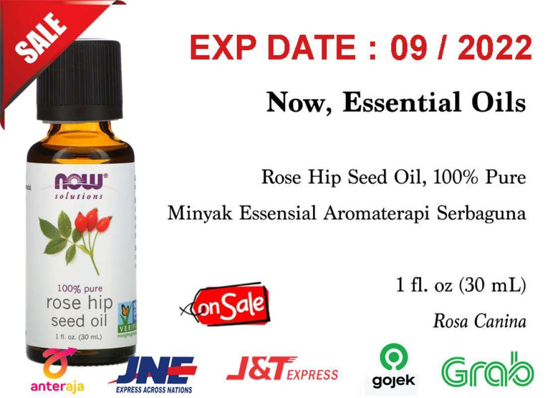 Olio Di Semi Di Rosa Canina NOW Foods - 100% Puro Per Viso E Corpo - 30 Ml