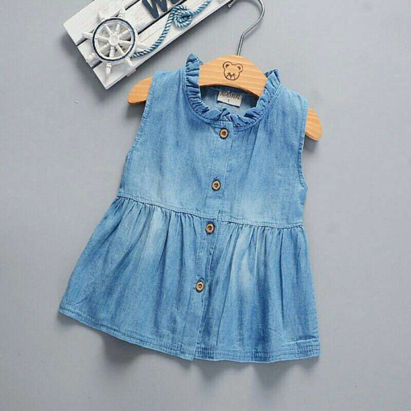 Promo Gratis Ongkir Denim Sleeveless 