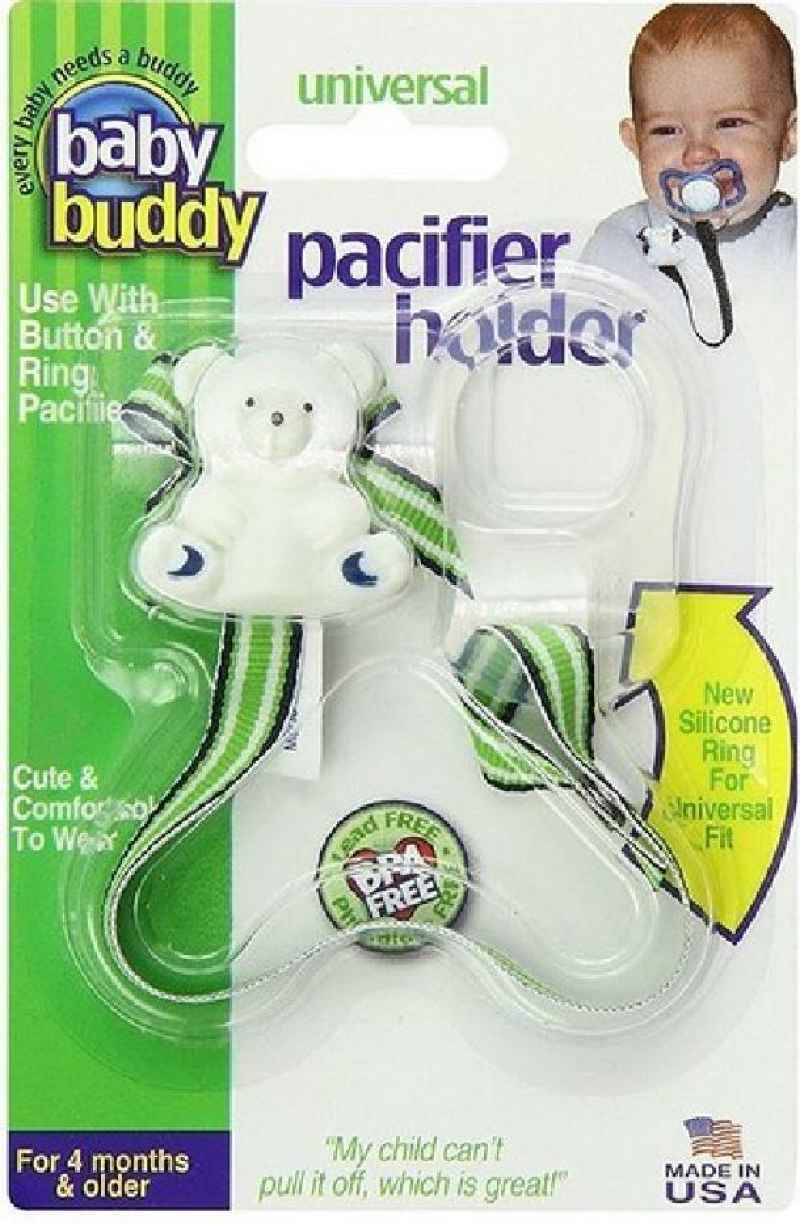 Baby Buddy Universal Pacifier Holder With Adapter Ring