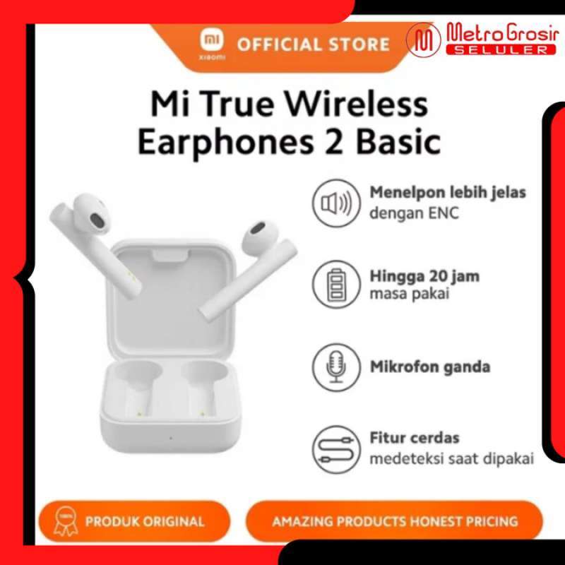 Xiaomi True Wireless TWS Earphone Basic Mic Ganda Garansi Resmi