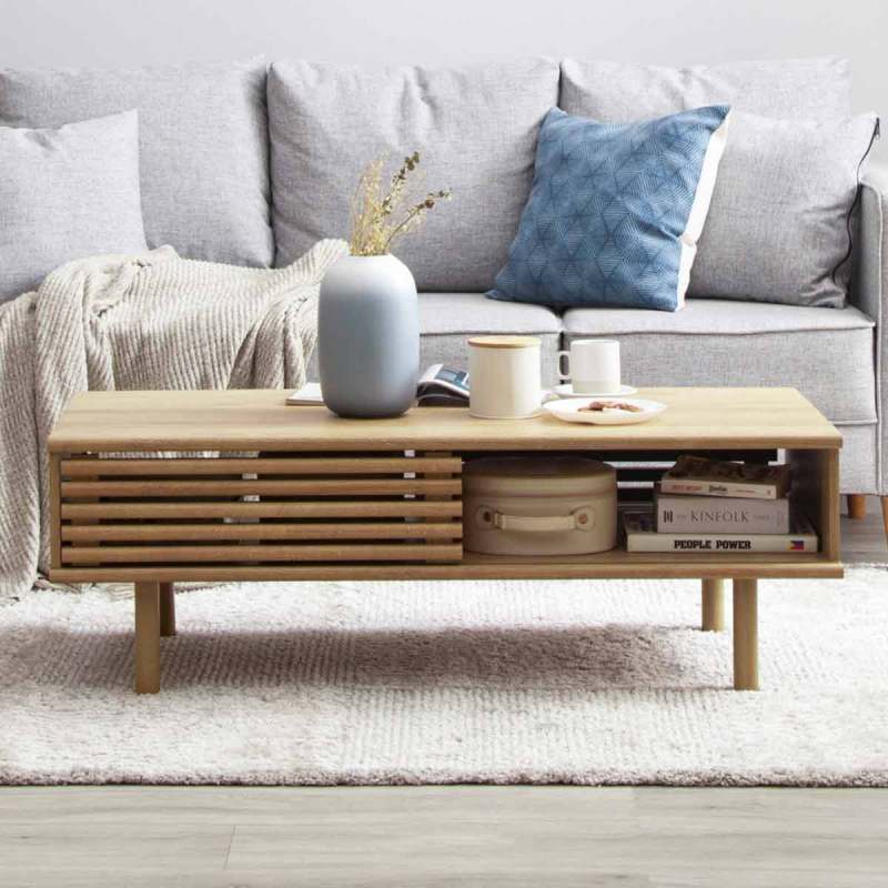 Jual Dekoruma Kyoto Meja Ruang Tamu Minimalis Dengan Lemari Pintu