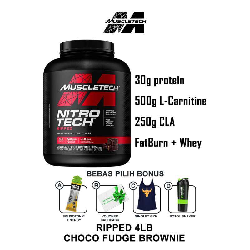 Jual MUSCLETECH NITROTECH RIPPED 4LB CHOCO FUDGE BROWNIE ...