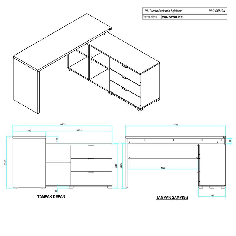 Jual Pira Wien Desk Meja Kantor Meja Belajar Online September 2020 Blibli Com