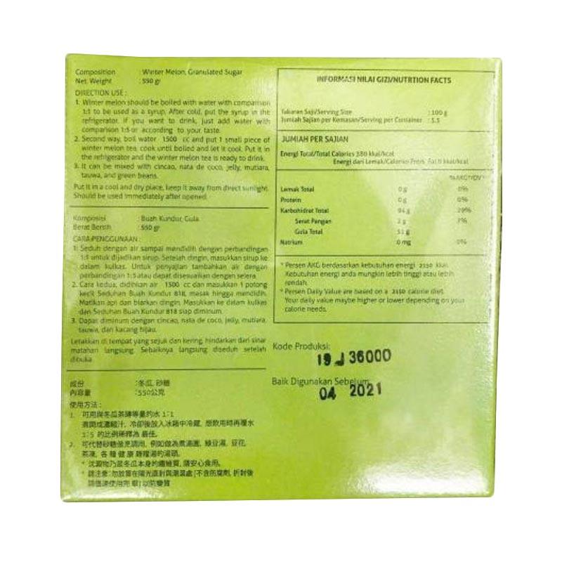 Jual 818 Winter Melon Tea Minuman Seduhan Buah Kundur Online Agustus 2020 Blibli Com