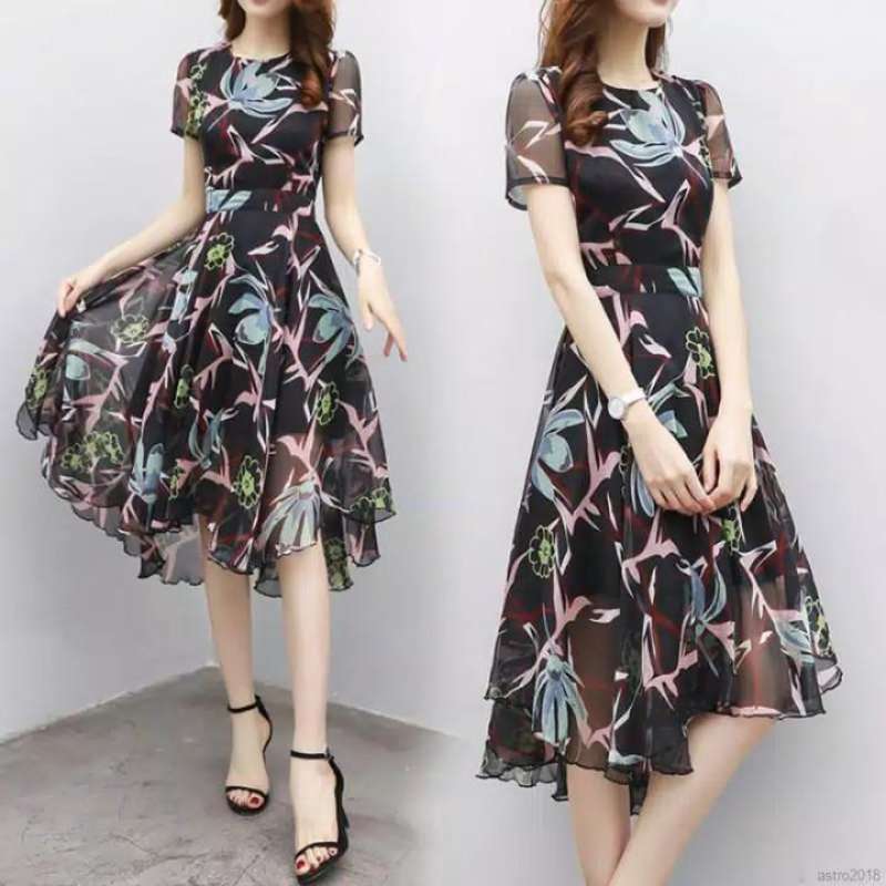 Jual Dress Sifon Slim Model Terbaru Kekinian Harga Diskon
