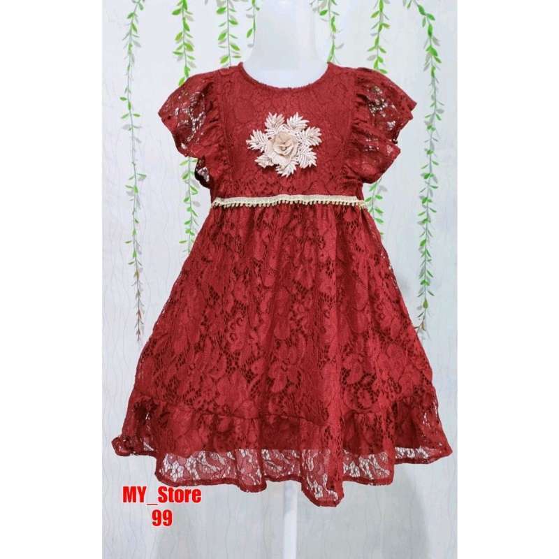 Model dress brokat anak2 online