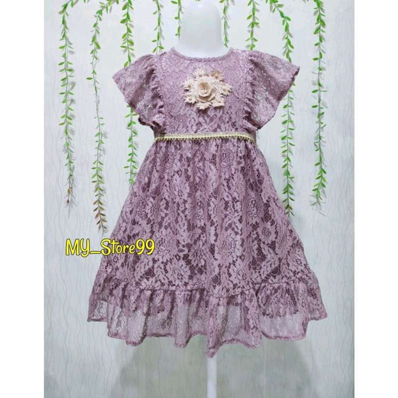 Dress brokat modern anak sales