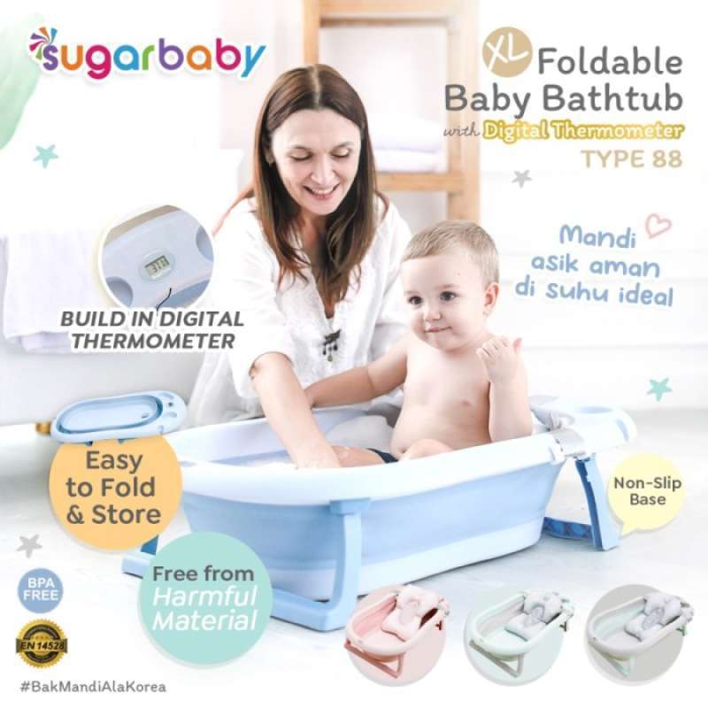 Sugarbaby Foldable Baby Bathtub with Digital Thermometer F88