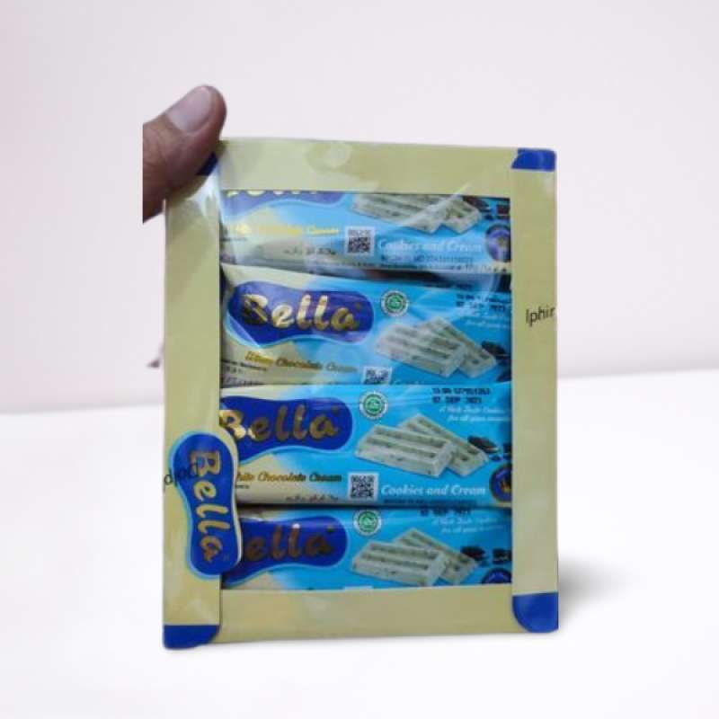 Bella white Chocolate cream cookies and cream box isi 24 coklat enak  dan murah