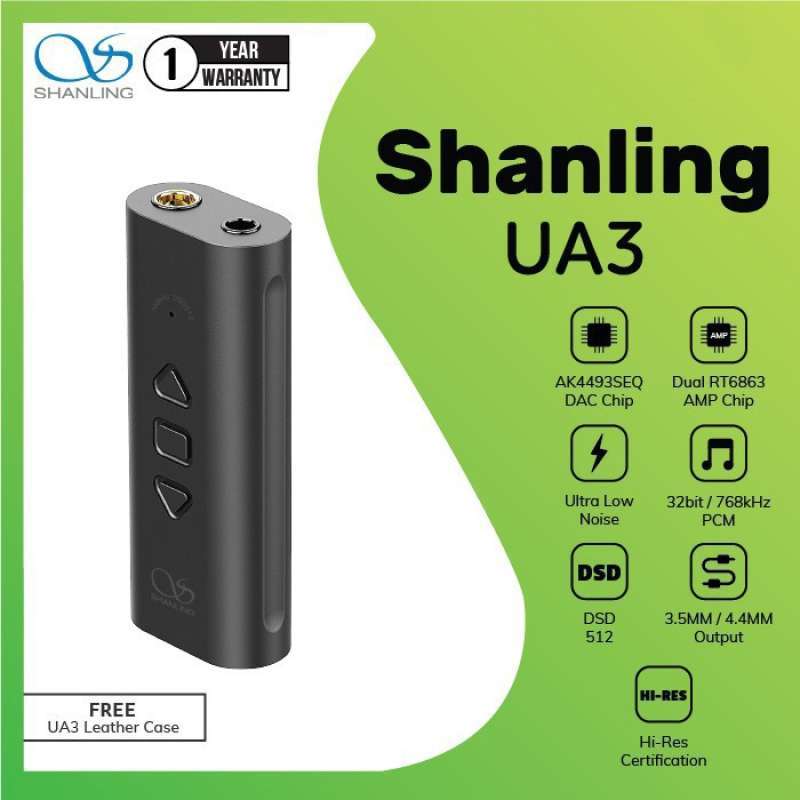 Jual Shanling UA3 USB C Portable DAC / AMP Adapter AKS 4.4MM