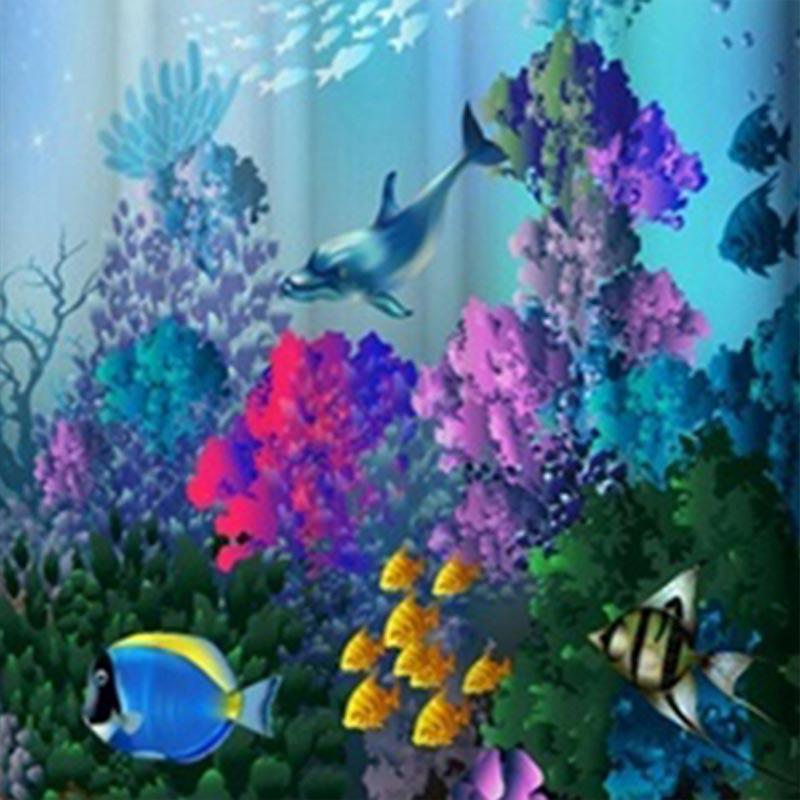 Wallpaper Jual Sea Dolphin Print Waterproof Bath Shower Curtain Cushion Home Desktop Wallpaper Free
