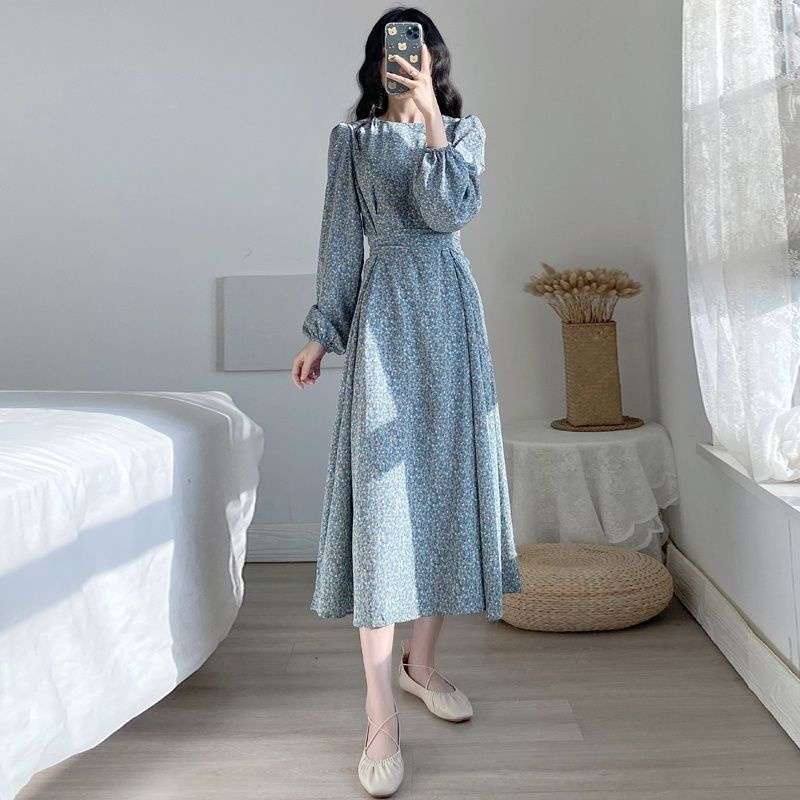 Jual 100 Import Korean Retro Dress Korean Flower Dress di