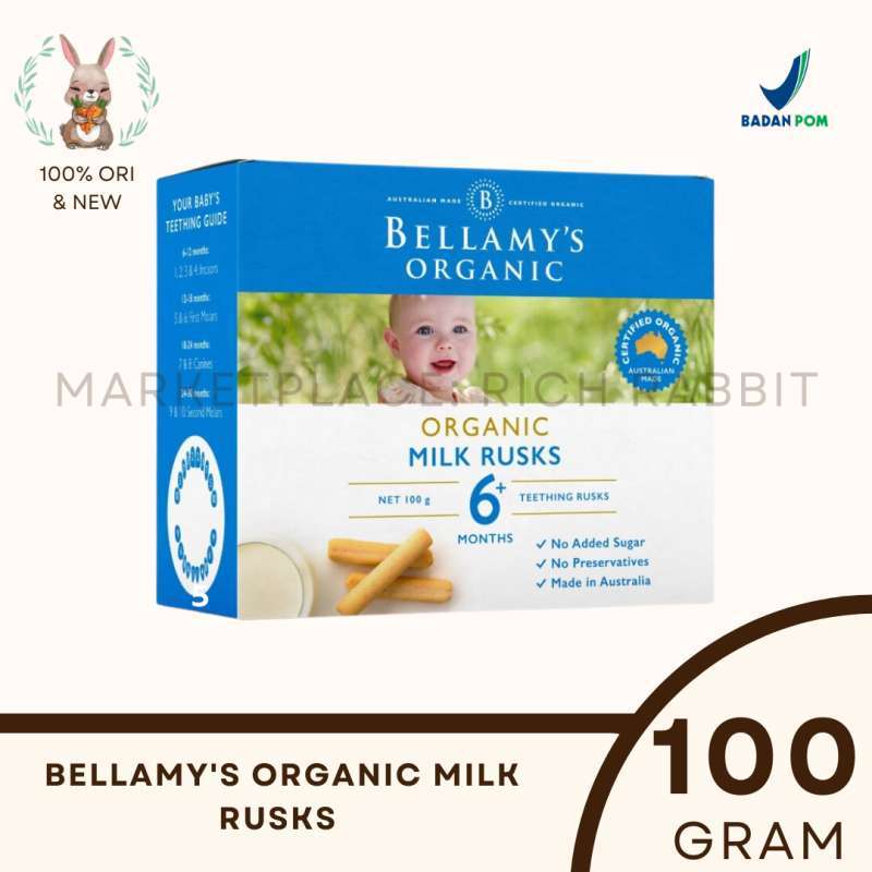 Jual Bellamy s Organic Milk Rusks 6 Bulan Biskuit Cemilan Sehat