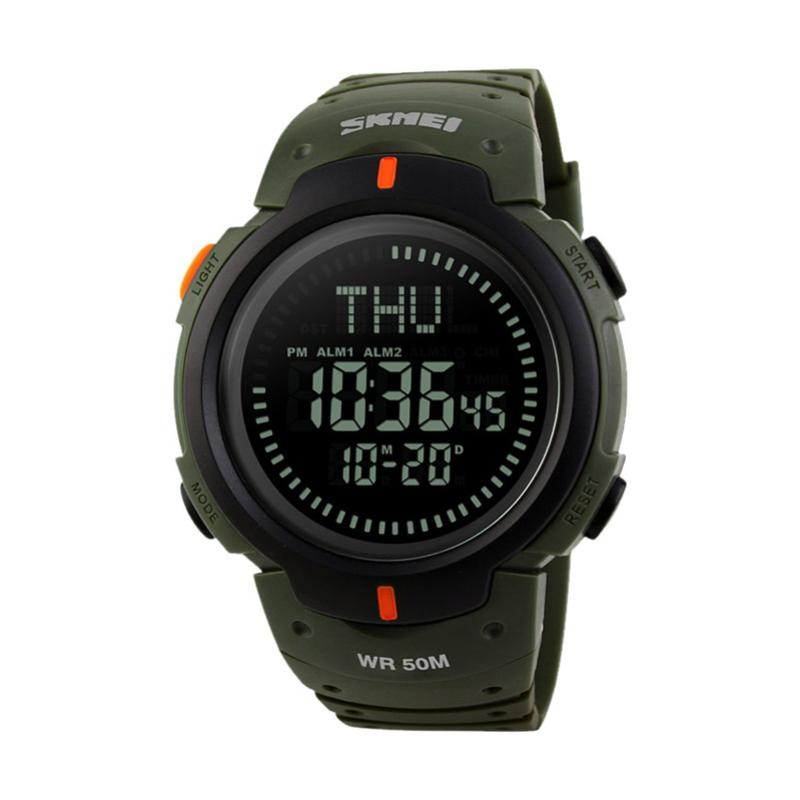 Skmei 1231AG Digital Dial Army Green Polyurethane Strap Jam Tangan Pria