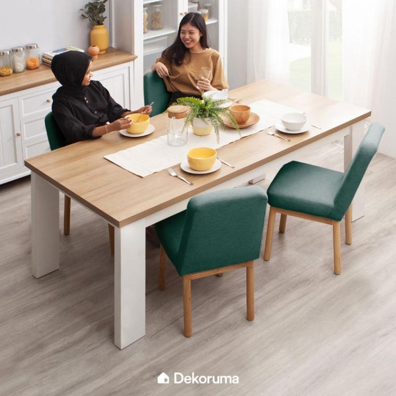 Jual Dekoruma Dining Table Set Meja Makan 4 Kursi Minimalis Eiji Dining Table 190cm 4 Becca Kursi Makan Scandinavian Online Oktober 2020 Blibli Com
