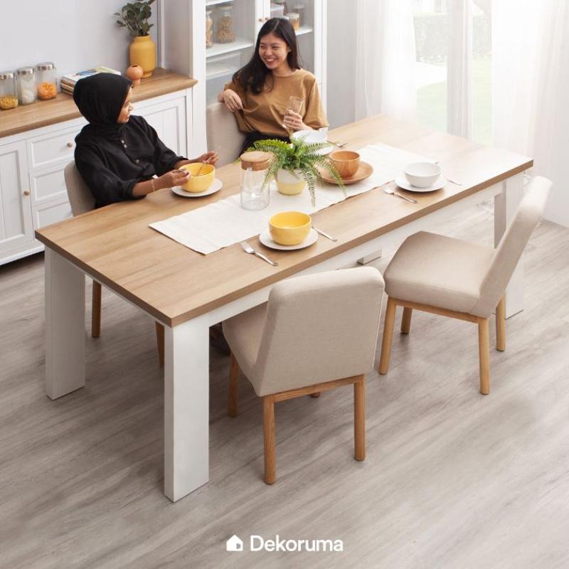 Jual Dekoruma Dining Table Set Meja Makan 4 Kursi Minimalis Eiji Dining Table 190cm 4 Becca Kursi Makan Scandinavian Online Oktober 2020 Blibli Com