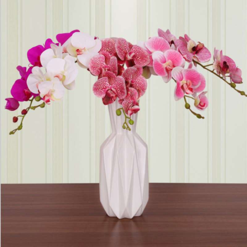 Large 93cm Long Stem Silk Orchid Phalaenopsis Flowers Wedding Floral Bouquet 