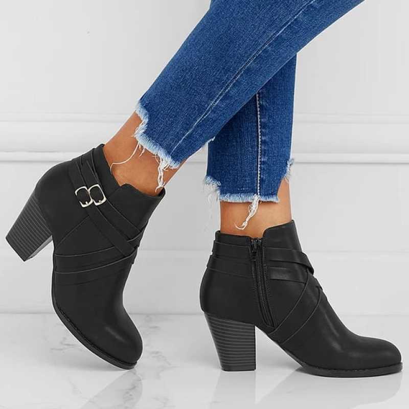 ARGA COLLECTION No Brands Sepatu Boots Wanita Black Korean Style Sepatu Boots Wanita Sepatu Boots Wanita Korea Sepatu Boots Cewek
