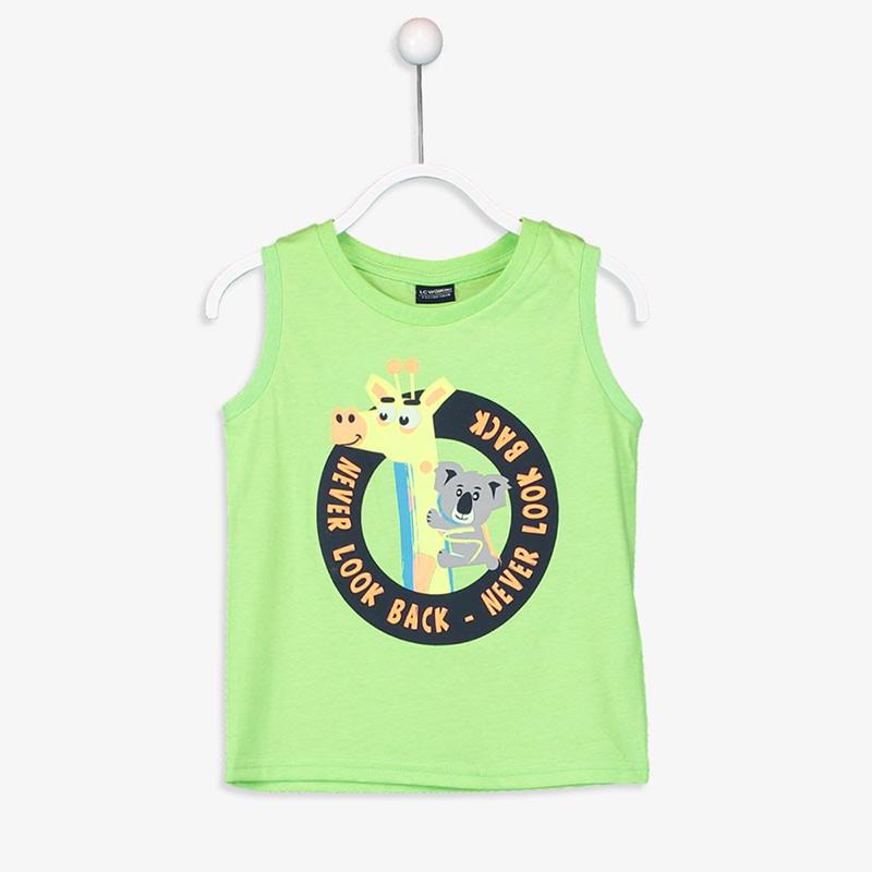 Jual Lc Waikiki Boy S Printed Cotton Tank Top Neon Green 9st496z4 Online Agustus 2020 Blibli Com