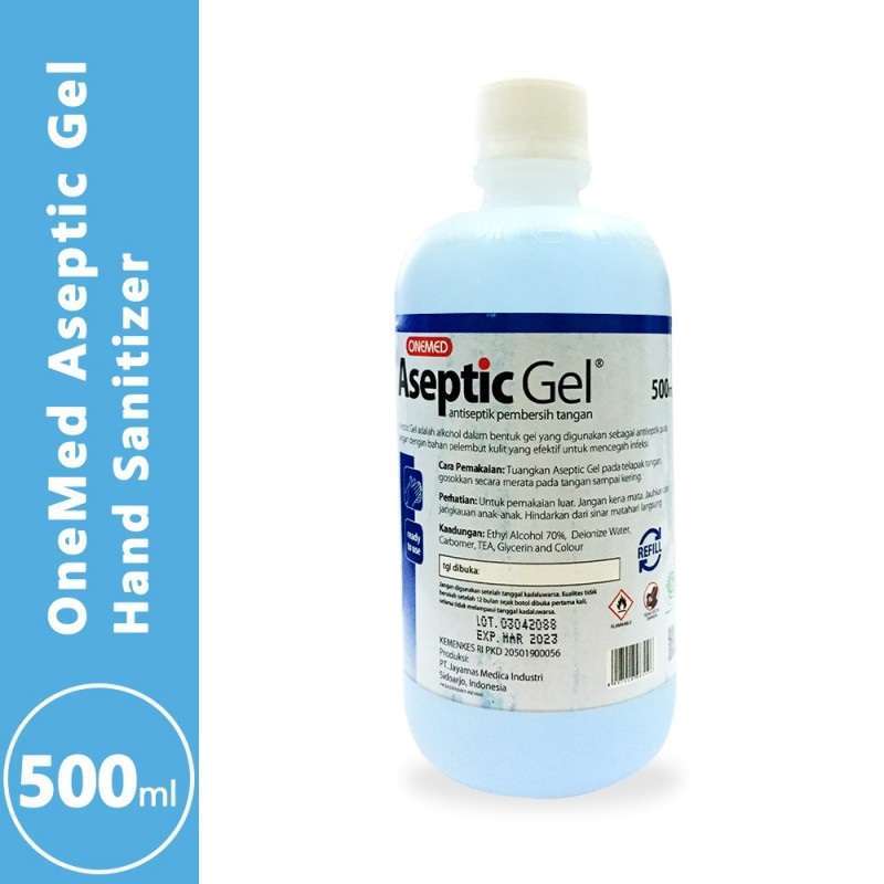 Promo One Med Aseptic Gel Hand Sanitizer 500 mL Diskon 47 di