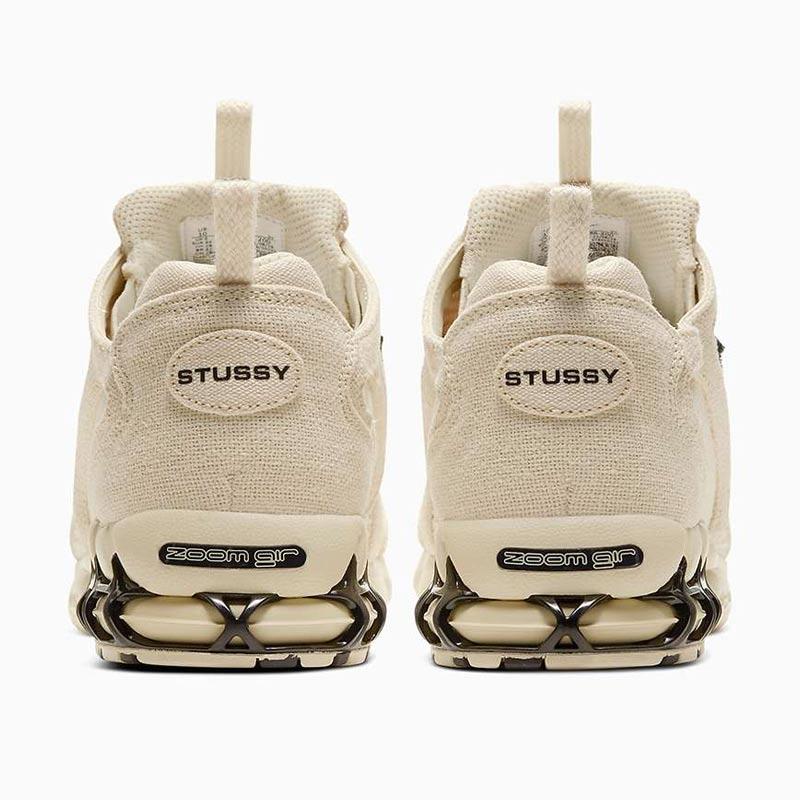 beige stussy edition air zoom spiridon sneakers