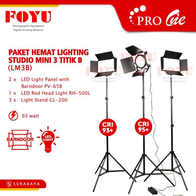 Jual Paket Led Studio Light Lighting Mini Lampu Lm3b Panel Kotak