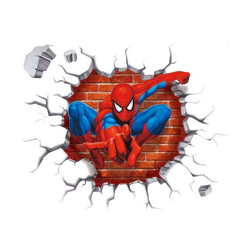 Promo LANS Hot 3D Hole Cartoon Movie Spiderman Wall Stickers for Kids Rooms  Boys Gifts Through Wall Decal [50 x 50 cm] Diskon 38% di Seller LANS -  China | Blibli