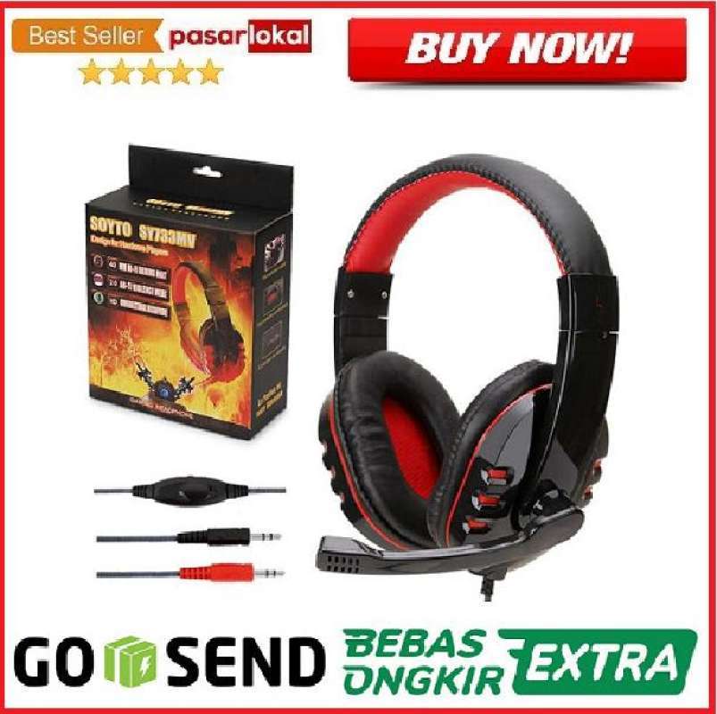 Promo Gaming Headphone Headset Microphone SY733MV Diskon 1 di