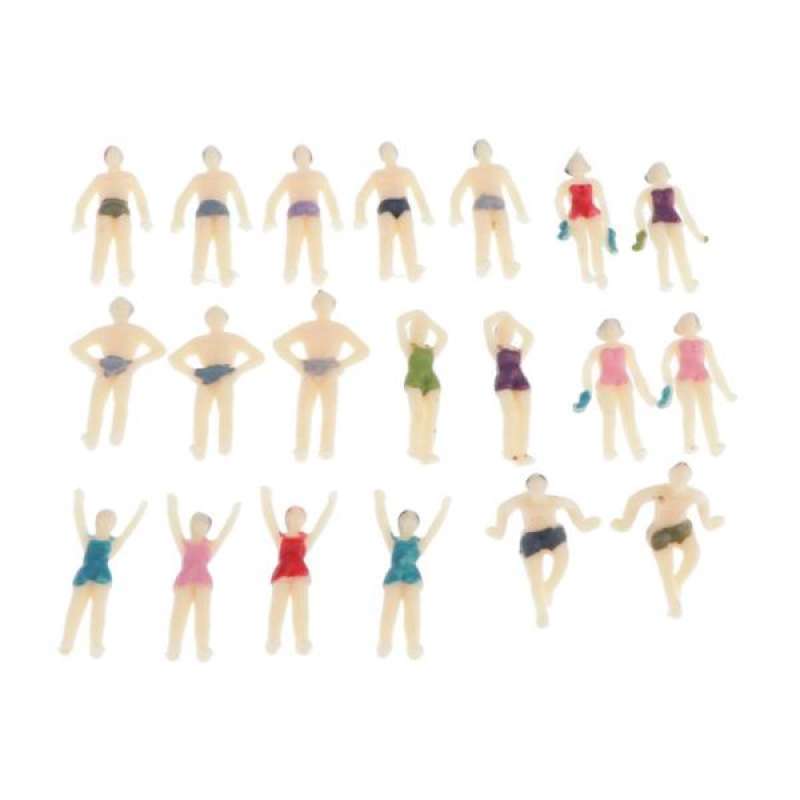 20pcs 1:75 Scale OO Gauge Colorful Painted Mixed Model People Figure Layout 