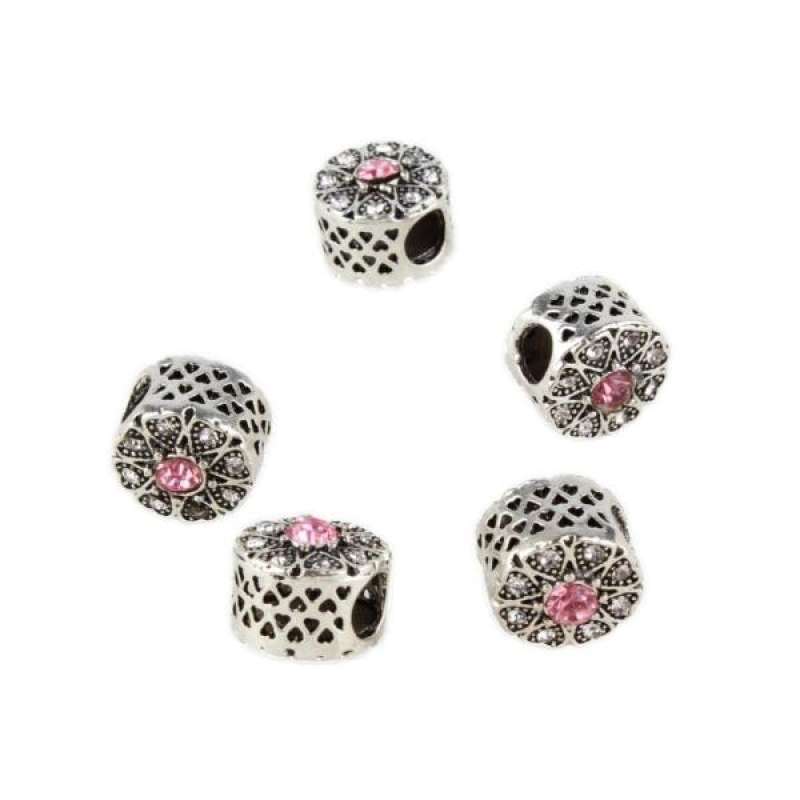 5pcs Tibetan silver Czech big hole spacer beads fit Charm European Bracelet 