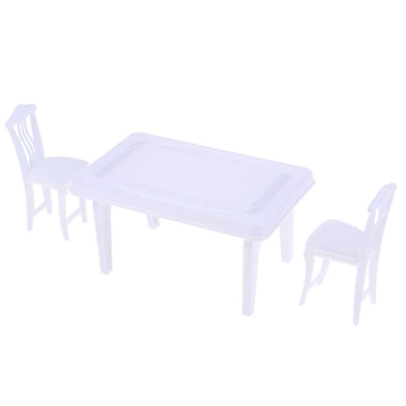 oem detachable dinner table chair set furniture for dolls kids pretend play toy birthday gifts white