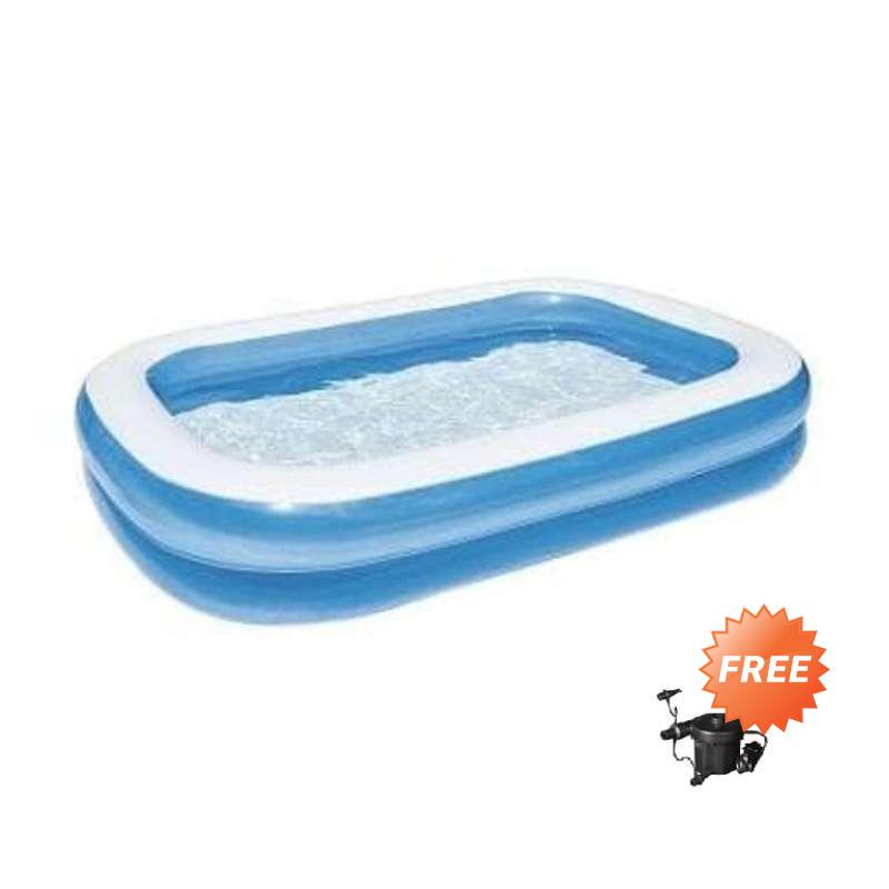 Jual Bestway Rectangular Kolam Renang Anak Biru Putih 262 Cm Jumbo Free Pompa Listrik Online Oktober 2020 Blibli Com