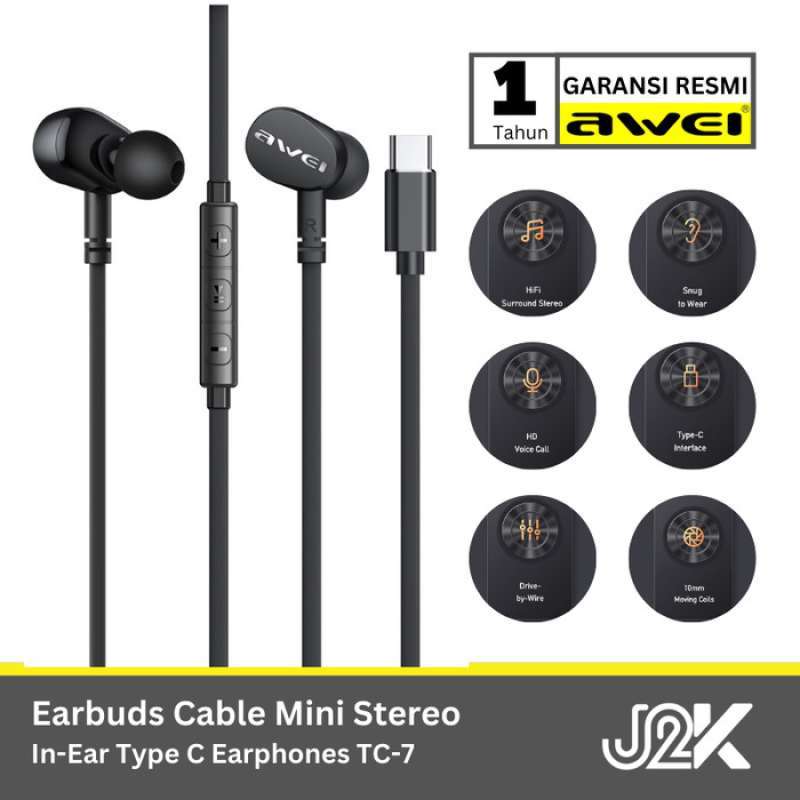Awei type c earphones on sale