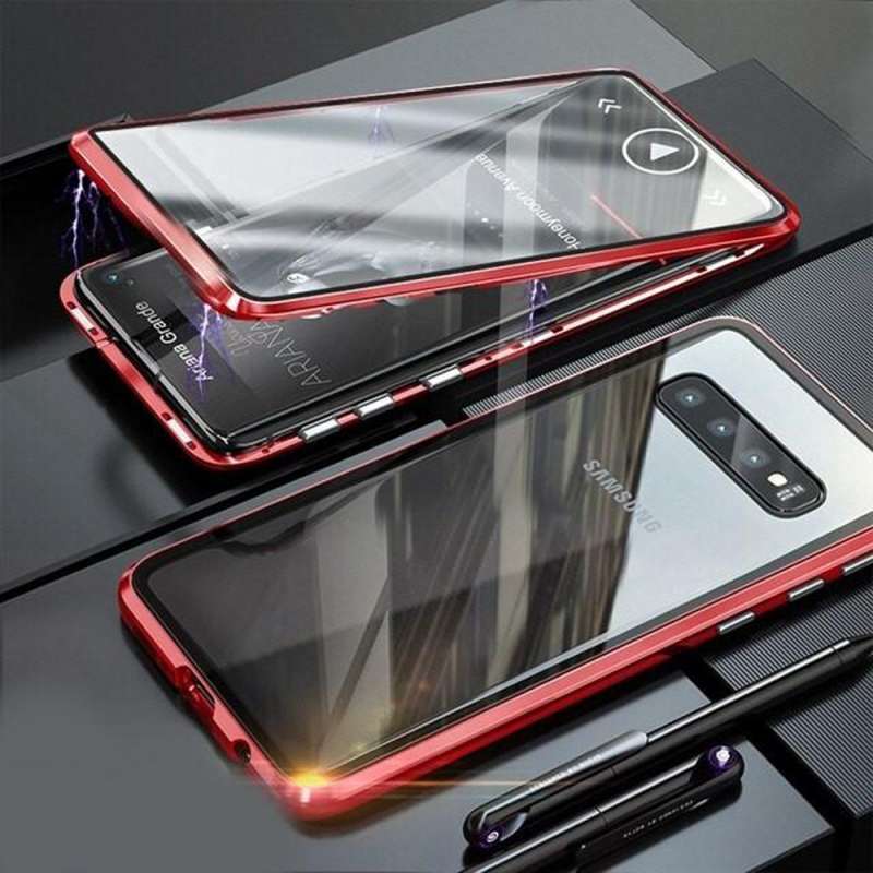 Samsung S10 Metal Case Double Side Glass Magnetic Metal Case