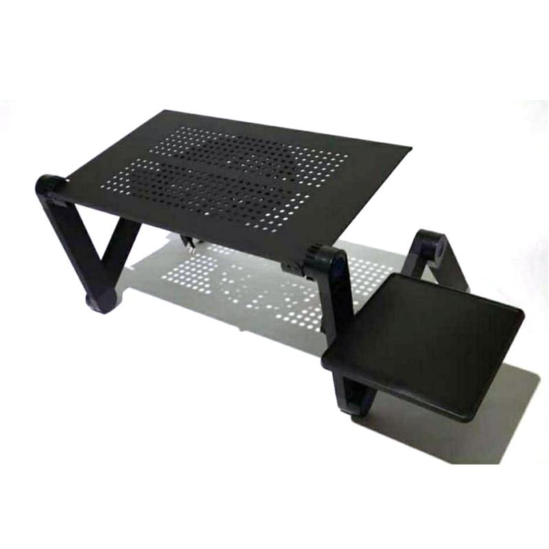 oem meja laptop portable aluminium dengan cooler big fan dan mousepad