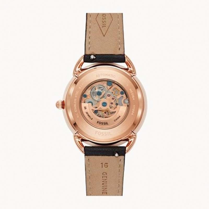 Tailor mechanical on sale black leather watch