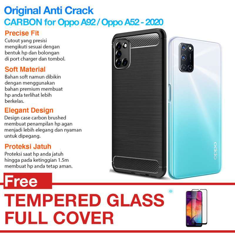 Jual Anti Crack Carbon Case Oppo A52 Oppo A92 2020 Shockproof Casing Cover Softcase Soft Silicon Silicone Gratis Tempered Glass Online November 2020 Blibli