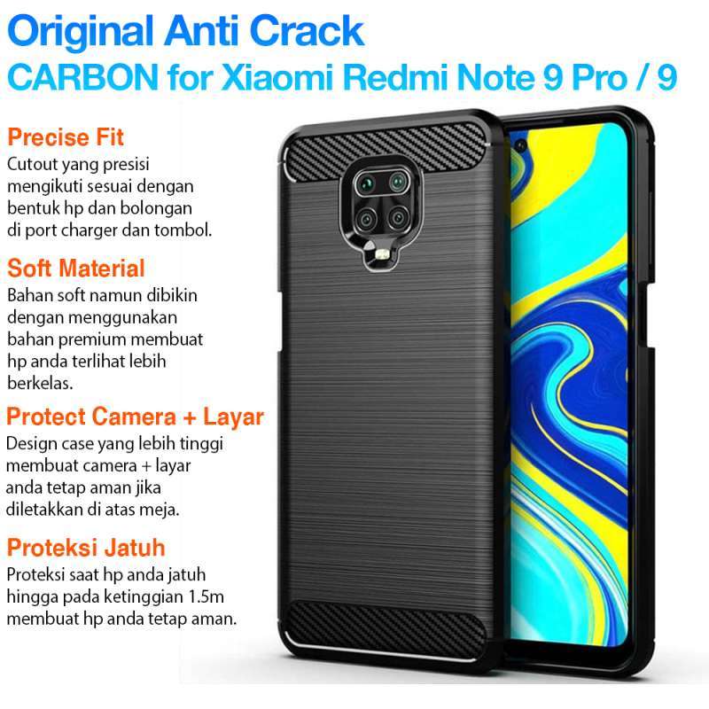Jual Gadgetlifestyle Anti Crack Carbon Case Xiaomi Redmi Note 9 2020 Shockproof Casing Cover Softcase Soft Silicon Silicone Online Desember 2020 Blibli