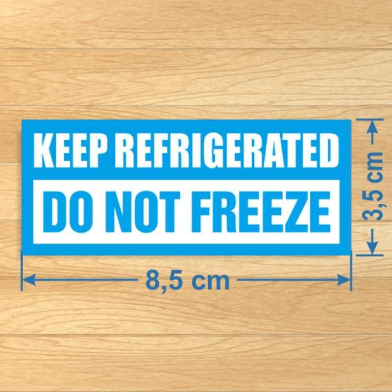 Derrick Charlton Food Label Keep Refrigerated Do Not Freeze Sticker [8.5 x  3.5 cm/ 100 Pcs/ Pack]