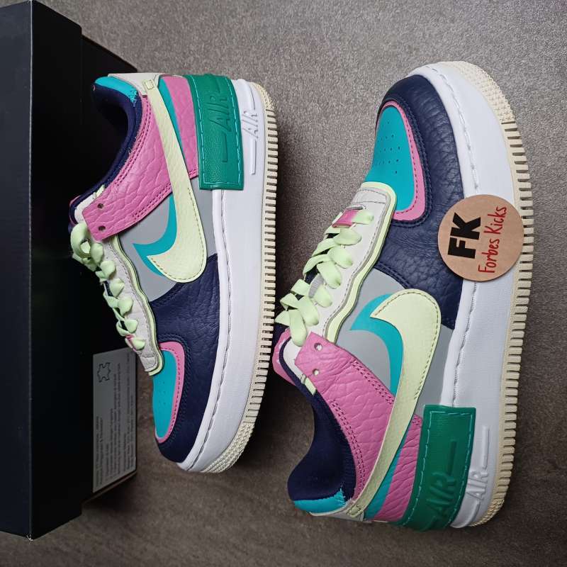 Air Force Low Shadow Barely Volt Oracle Aqua (W) || blue yellow pink