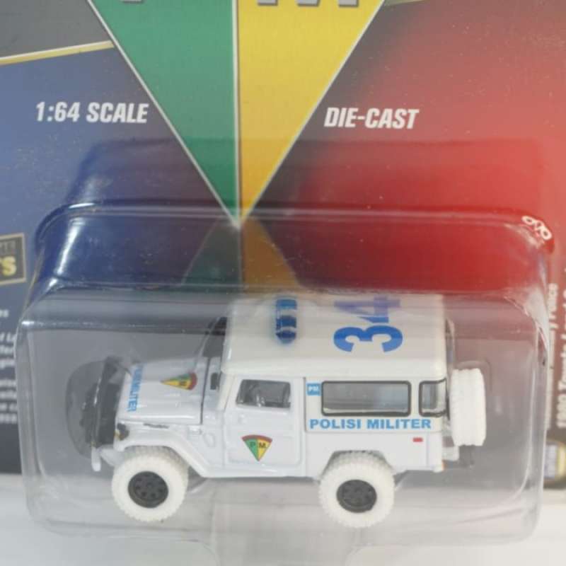 Miniature Johnny Lightning 1/64 - Toyota Land Cruiser FJ40 Police Militer AD - 1980 - NEUF