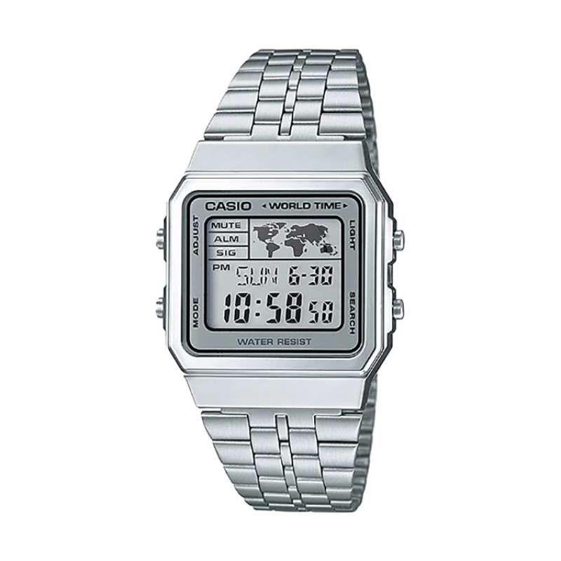 Jual CASIO Illuminator Jam Tangan Original Pria Digital World Time  Stainless Steel [A500W] di Seller EKA JAYA STORE - Kota Bekasi, Jawa Barat  | Blibli