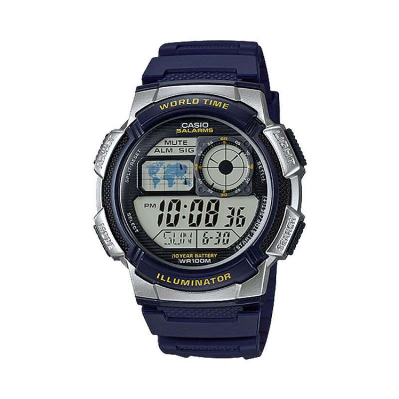 Jual Casio Illuminator Jam Tangan Original Pria Digital World Time Rubber Strap Ae 1000w Online November 2020 Blibli Com
