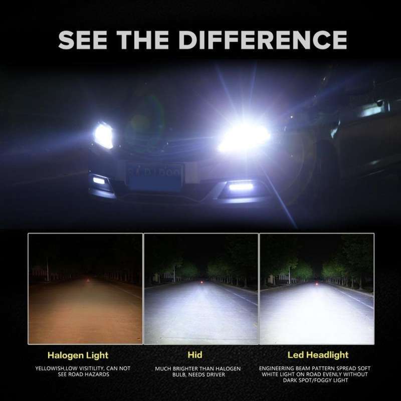 taffled c6 led lampu mobil headlight white h4 cob 2 pcs