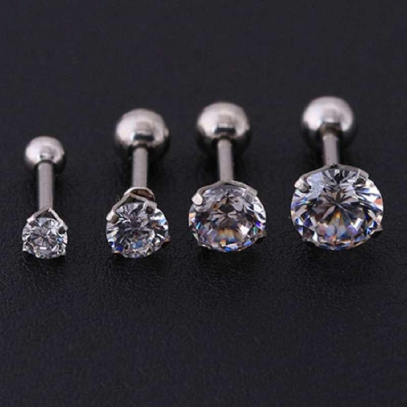 Jual Bluelans Men Women Rhinestone Cartilage Tragus Bar Helix Upper Ear Earring Stud Jewelry 3mm Silver White Diamond Online November 2020 Blibli