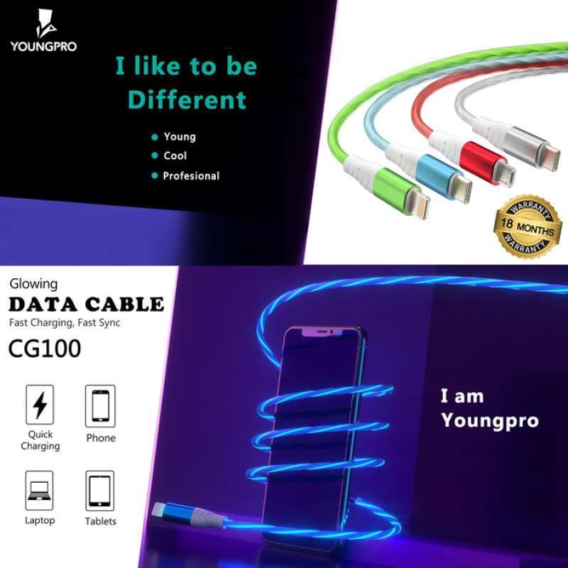 youngpro cg 100 kabel data led micro usb original led cable