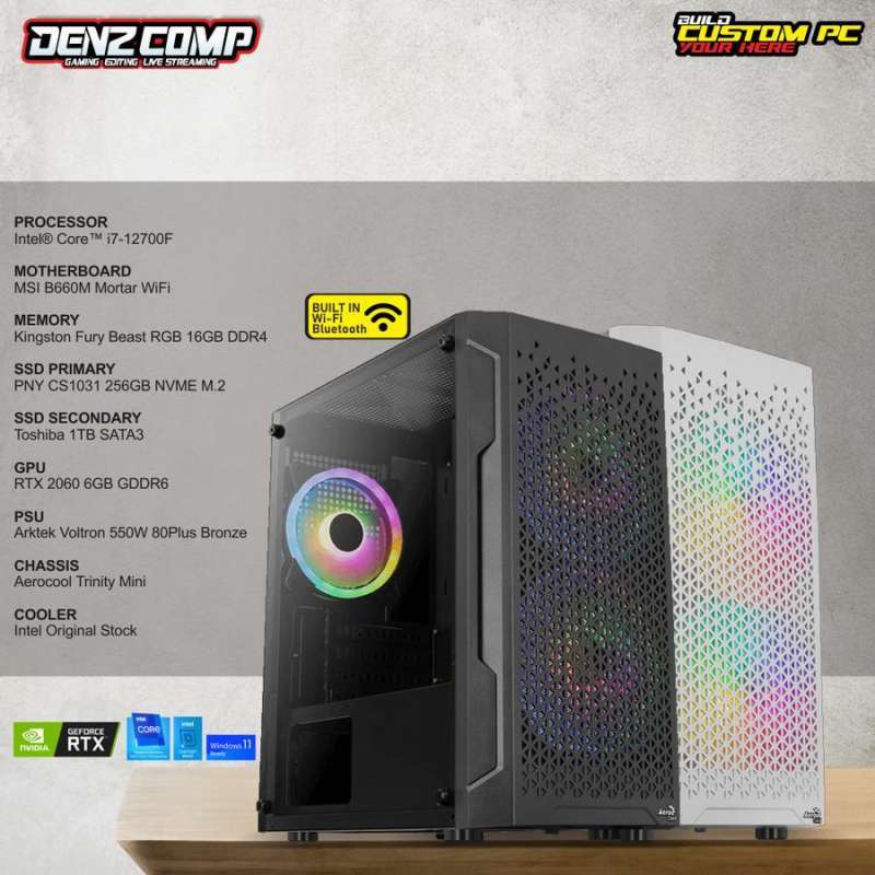 Jual Denz Alder Pc I7 12700f|rtx 2060 6gb|ram 16gb|nvme 256gb