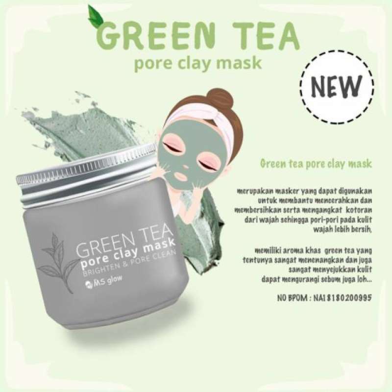 Jual Ms Glow Green Tea Clay Mask 100gr Untuk Mencegah Jerawat Dan Membersihkan Pori Pori Terbaru Juli 2021 