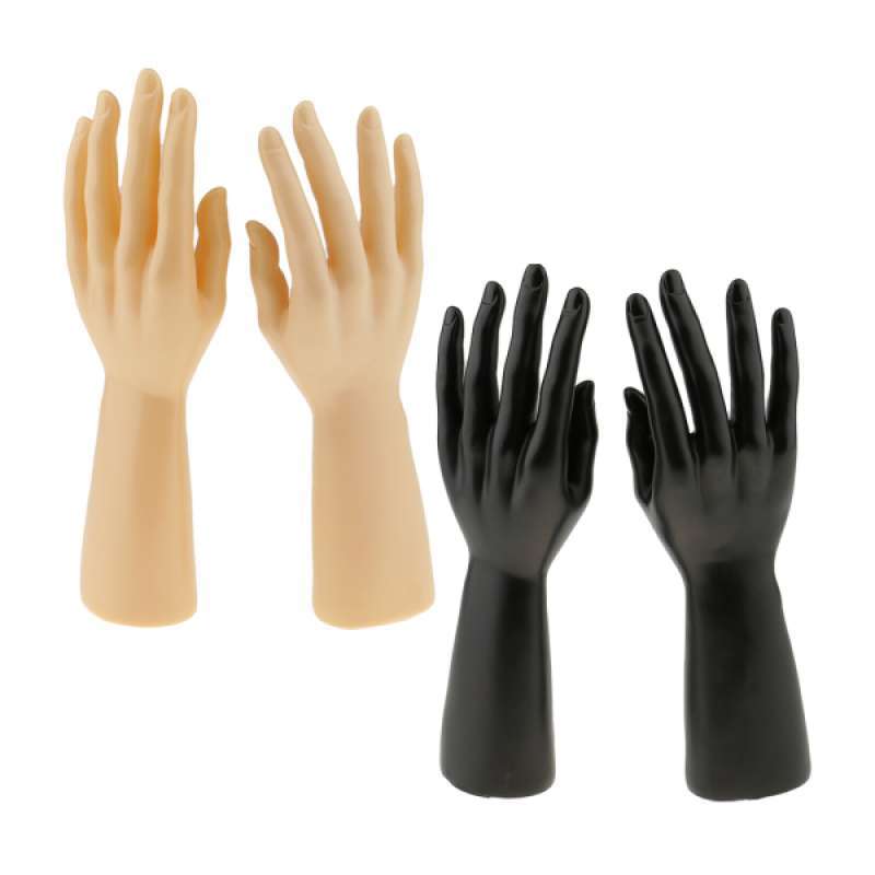 3 Pairs Male Mannequin Right Left Hand for Jewelry Bracelet Gloves Display 